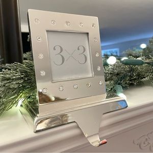 Nordstrom Stocking Holder Rhinestone Silver Picture Frame